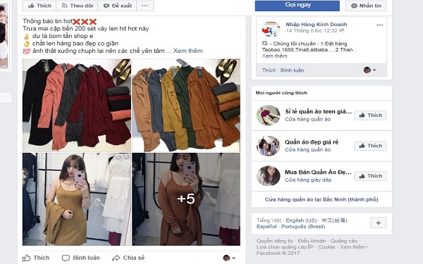 Học cách chốt sale quần áo online trên facebook