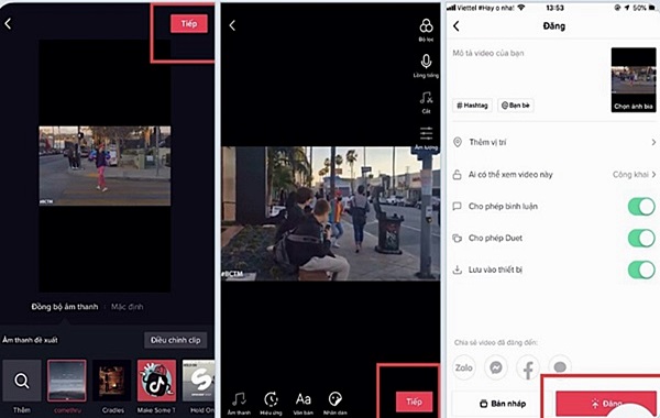 Hoàn tất video và đăng tải lên tik tok