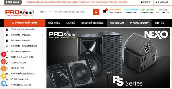 Trang web của Pro Sound