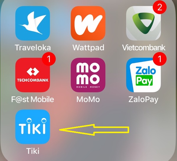 Mở ứng dụng Tiki app trên điện thoại để đăng nhập