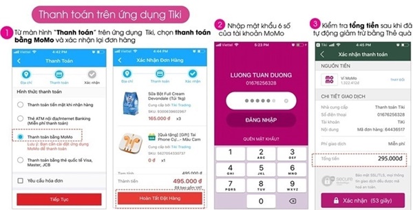 Cách thanh toán Tiki bằng ứng dụng MoMo trên điện thoại
