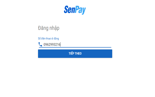 Số điện thoại đăng ký Senpay là không thể thay đổi được