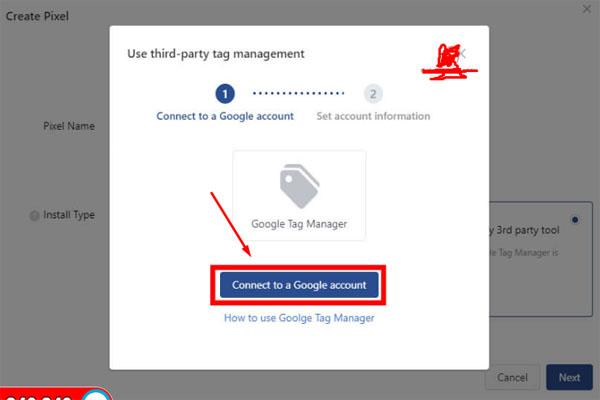 Kết nối tài khoản Google Tag Manager để cài đặt Tik Tok Pixel