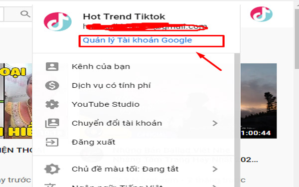 Đăng nhập vào tài khoản google