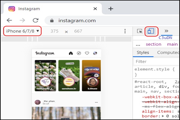 Đăng tải hình ảnh trên instagram bằng máy tính qua Chrome 