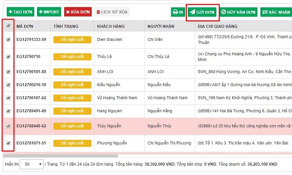 Đẩy đơn hàng loạt không giới hạn sang vận chuyển từ hệ thống Abit