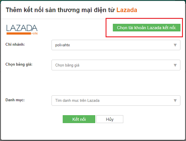 Kết nối tài khoản Lazada với Abit