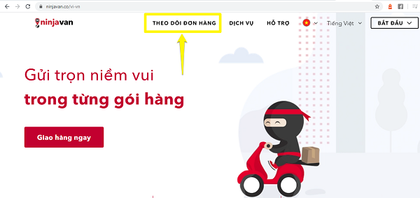 Trang web Ninja Van 
