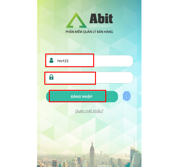 Cách đăng nhập vào phần mềm quản lý bán hàng Abit trên điện thoại