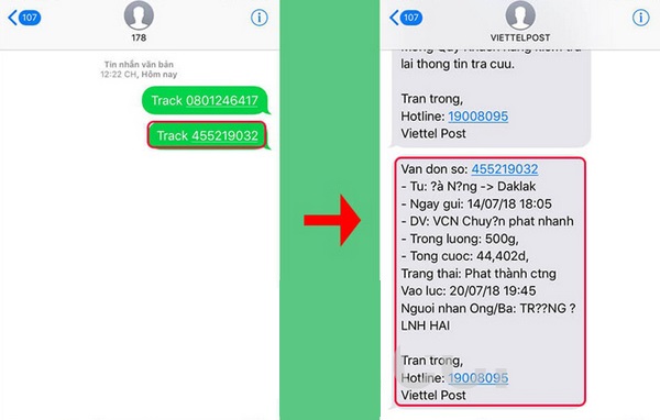 Cách kiểm tra vận đơn Viettel post bằng tin nhắn