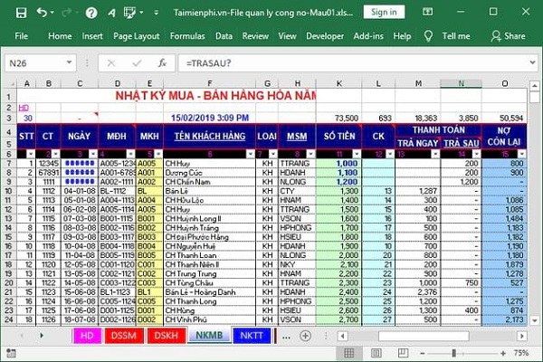 Bỏ túi ngay mẫu file Excel quản lý bán hàng và công nợ mới nhất 2021