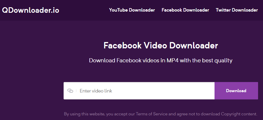 Truy cập vào trang FBdownload.io, sau đó dán link video vừa sao chép vào khung "Enter video link"
