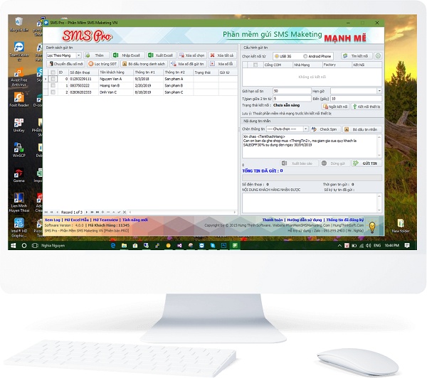 Phần mềm gửi tin nhắn hàng loạt - SMS PRO