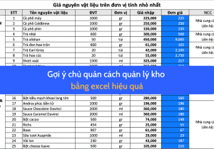 quản lý kho bằng excel