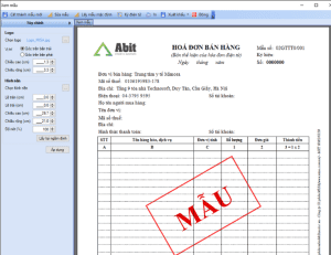 Mẫu hóa đơn điện tử