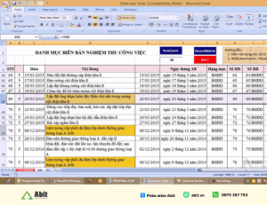 quản lý đơn bằng excel