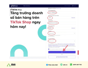 đăng ký tài khoản tiktok shop