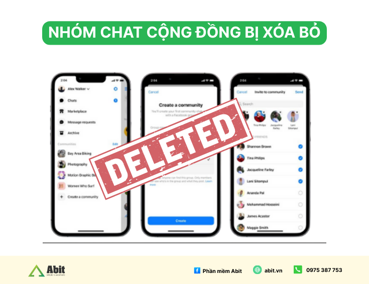 nhóm chat cộng đồng bị xóa