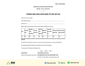 điều chỉnh hóa đơn sai sót