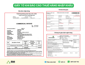 giấy tờ báo cáo thuế hàng nhập khẩu