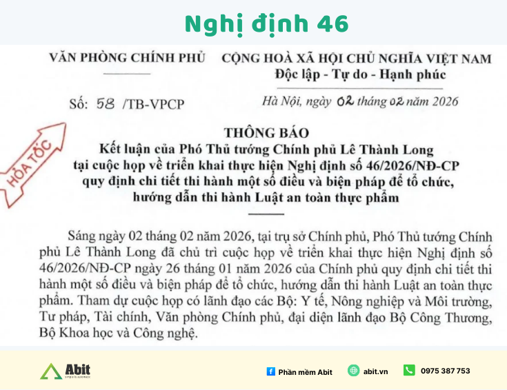 Nghị định 46/2026/NĐ-CP là gì? Toàn bộ điểm mới về An toàn thực phẩm cần biết
