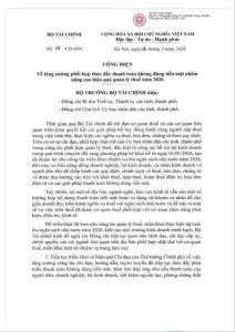 Công điện khẩn của Bộ Tài chính về quản lý thuế hộ kinh doanh năm 2026