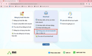 chọn thông báo trên Dịch vụ công